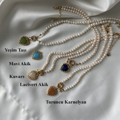 Vintage Doğal Taş Kolye