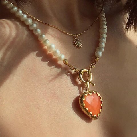 Vintage Doğal Taş Kolye