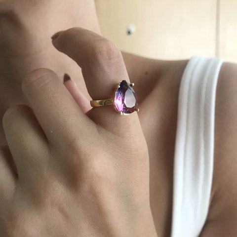 Damla Turmalin Taş Yüzük