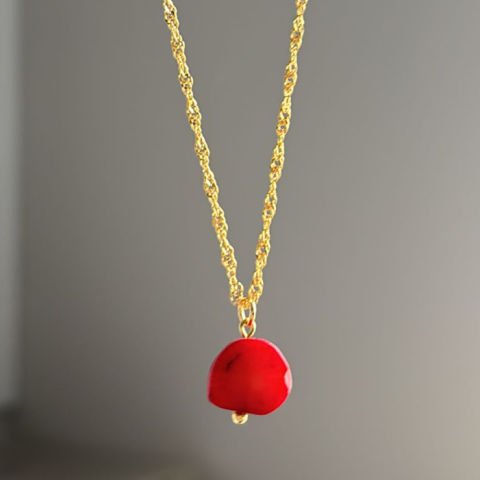 Mercan Kesit Uzun Kolye