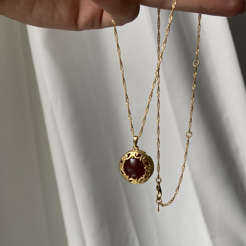 Akik Taşı Vintage Kolye