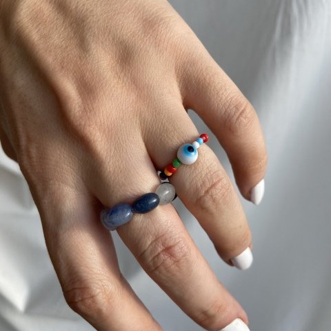 Mavi Akik Doğal Taş Yüzük