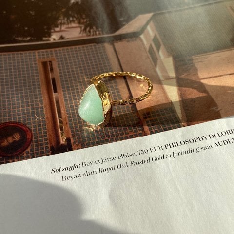 Aventurin Asimetrik Taş Yüzük