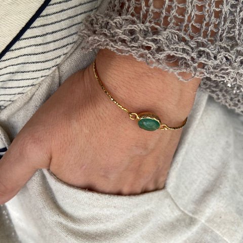 Turkuaz Doğal Taş Kelepçe Bileklik