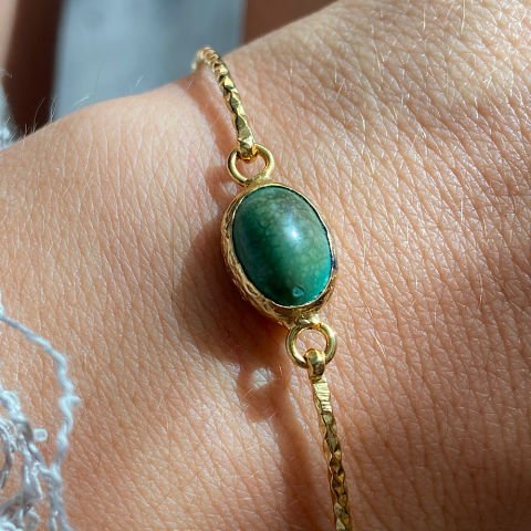 Turkuaz Doğal Taş Kelepçe Bileklik