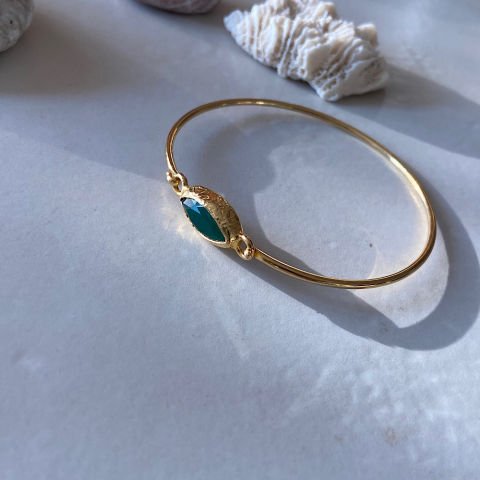 Yeşim Doğal Taş Kelepçe Bileklik