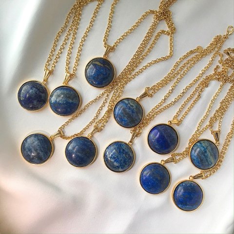 Lapis World Büyük Doğal Taş Kolye