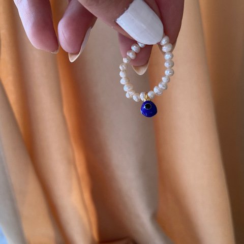 Nazarlı Kum İnci Yüzük