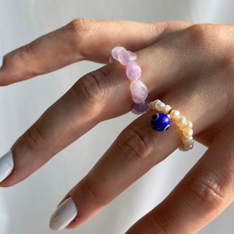 Nazarlı Kum İnci Yüzük