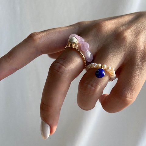 Nazarlı Kum İnci Yüzük