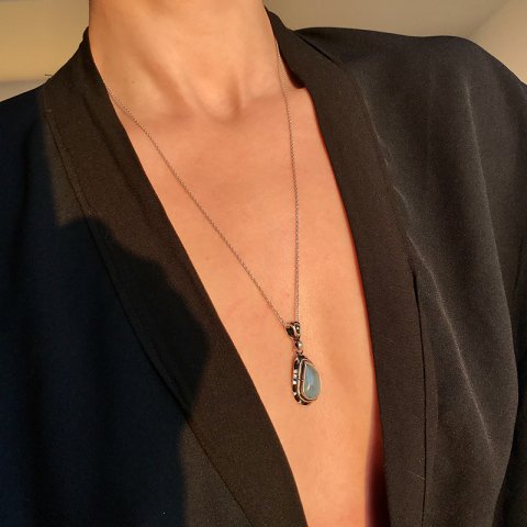 Damla Akuamarin 925 Gümüş Kolye