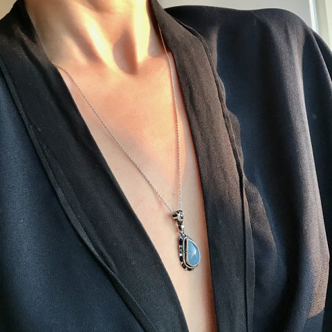 Damla Akuamarin 925 Gümüş Kolye