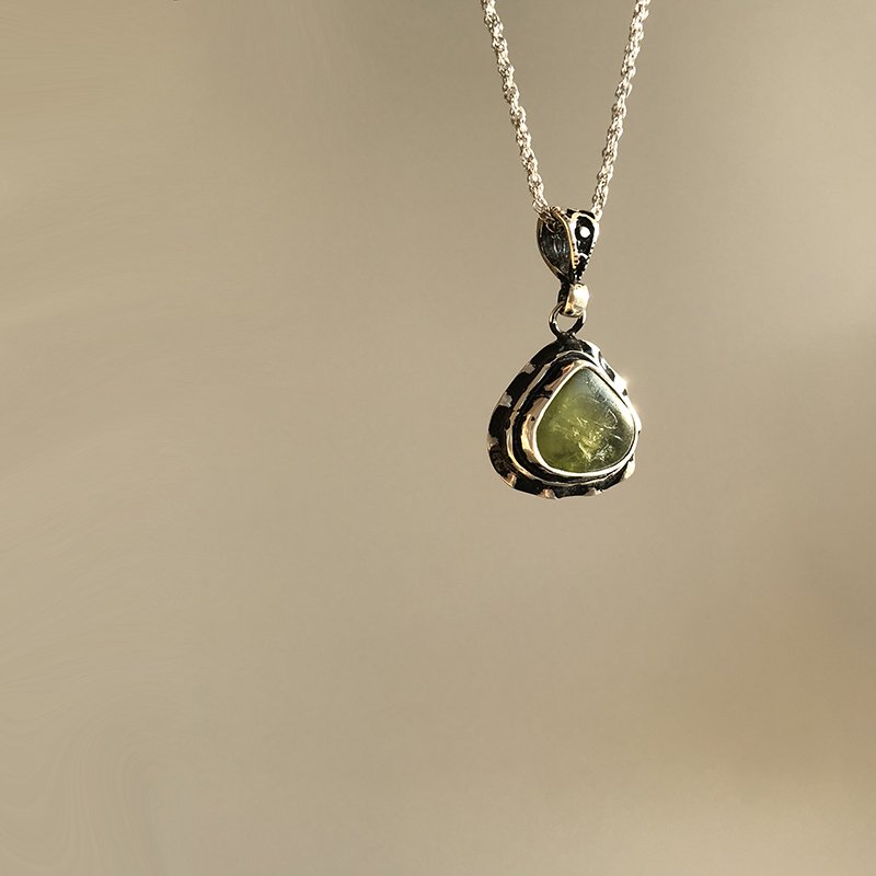 Peridot Zebercet 925 Gümüş Kolye