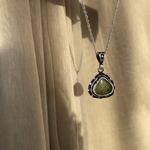 Peridot Zebercet 925 Gümüş Kolye