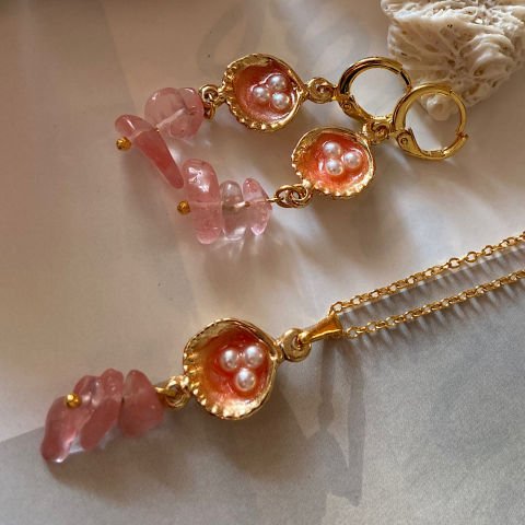 Mezat Zamanı Gül Kuvars Set