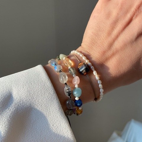 Labradorit Örgü Bileklik