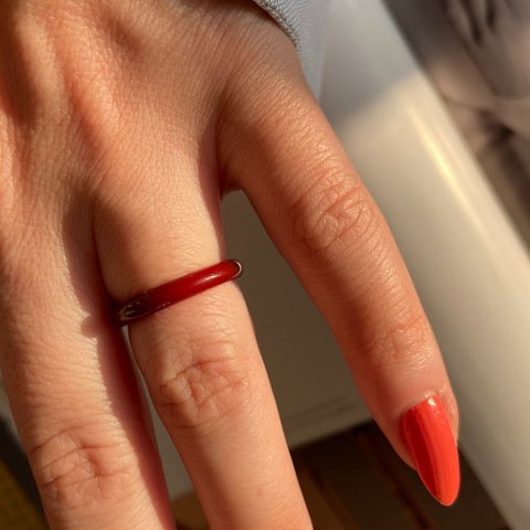 İnce Kızıl Akik Taş Yüzük