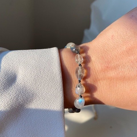 Labradorit Örgü Bileklik