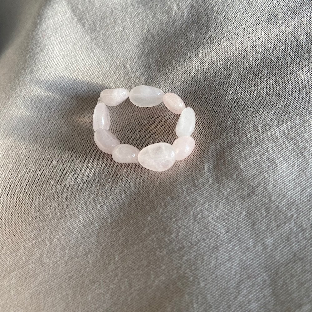 Pembe Kuvars Doğal Taş Yüzük