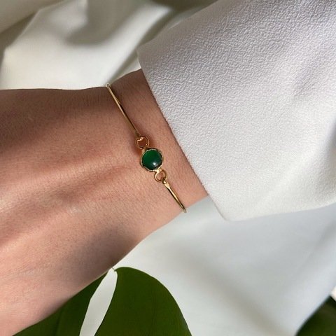 Minimal Yeşim Taş Bileklik