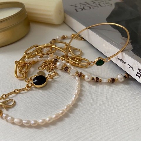 Minimal Yeşim Taş Bileklik