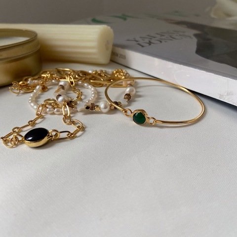 Minimal Yeşim Taş Bileklik