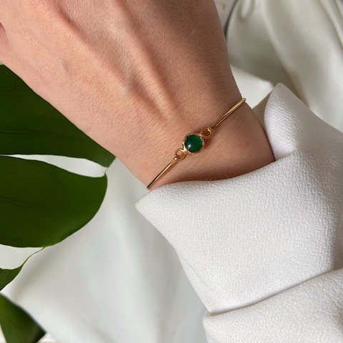 Minimal Yeşim Taş Bileklik