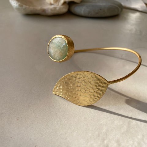 Yapraklı Yeşim Taşı Bileklik