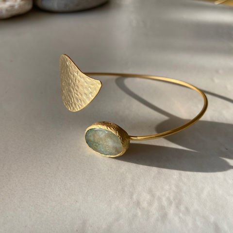 Yapraklı Yeşim Taşı Bileklik