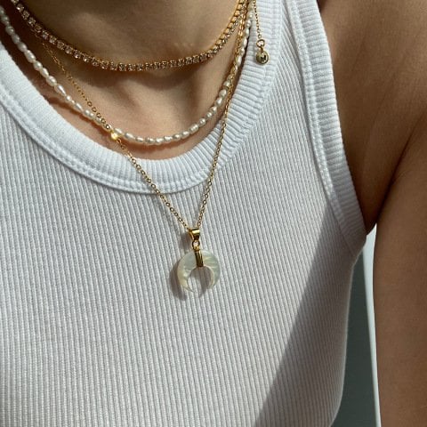 Horn Sedef Taşı Kolye