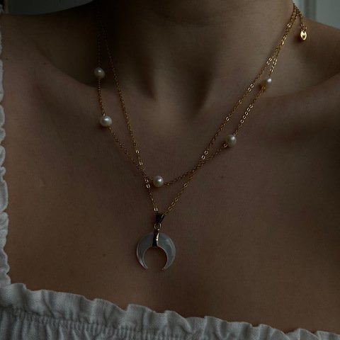 Horn Sedef Taşı Kolye