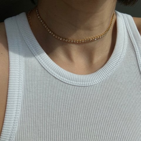 Taşlı Choker Kolye