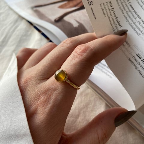 Bal Akik Minimal Yüzük