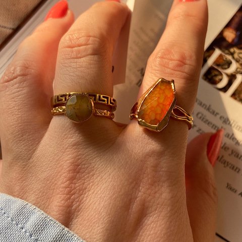 Bal Akik Minimal Yüzük