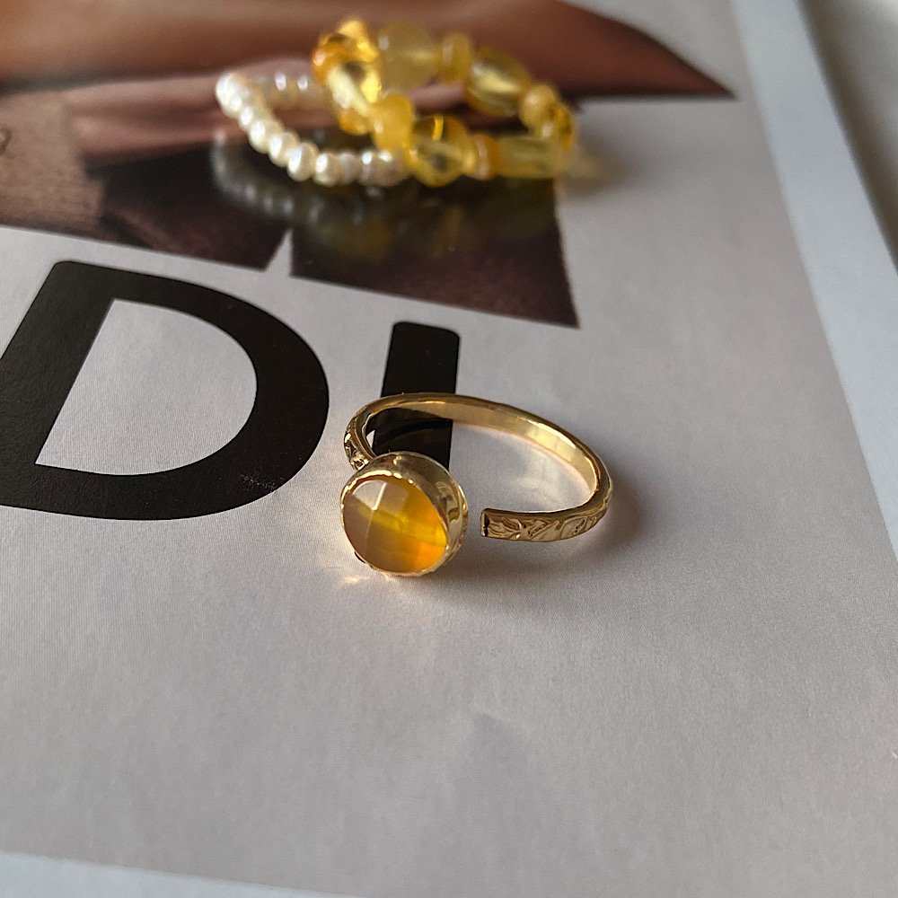 Bal Akik Minimal Yüzük