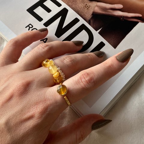 Bal Akik Minimal Yüzük