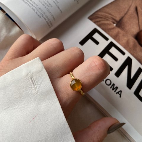 Bal Akik Minimal Yüzük