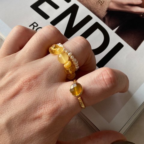 Bal Akik Minimal Yüzük