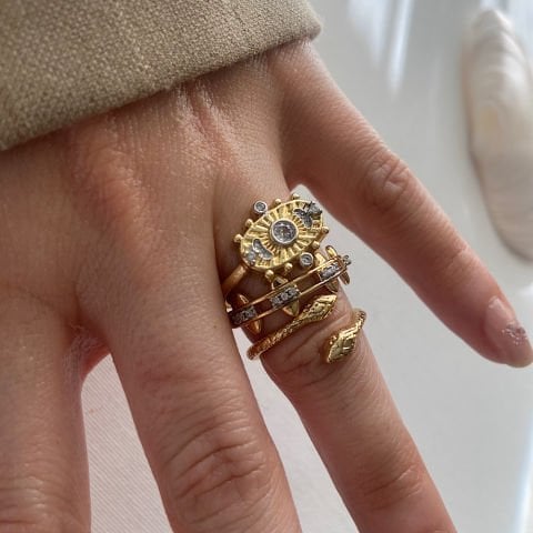 Sun and Moon Üçlü Yüzük Set