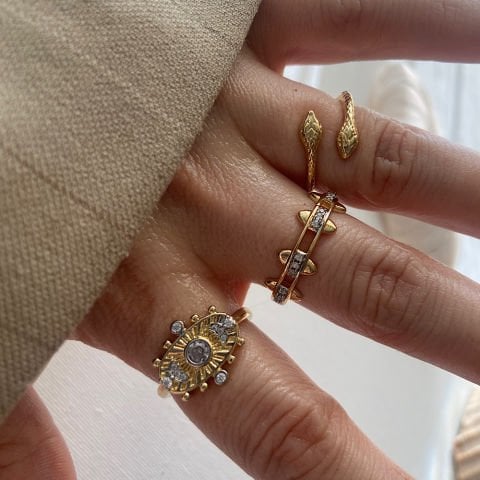 Sun and Moon Üçlü Yüzük Set