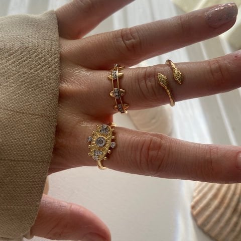 Sun and Moon Üçlü Yüzük Set