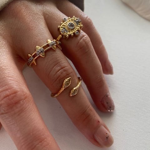 Sun and Moon Üçlü Yüzük Set