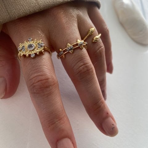 Sun and Moon Üçlü Yüzük Set