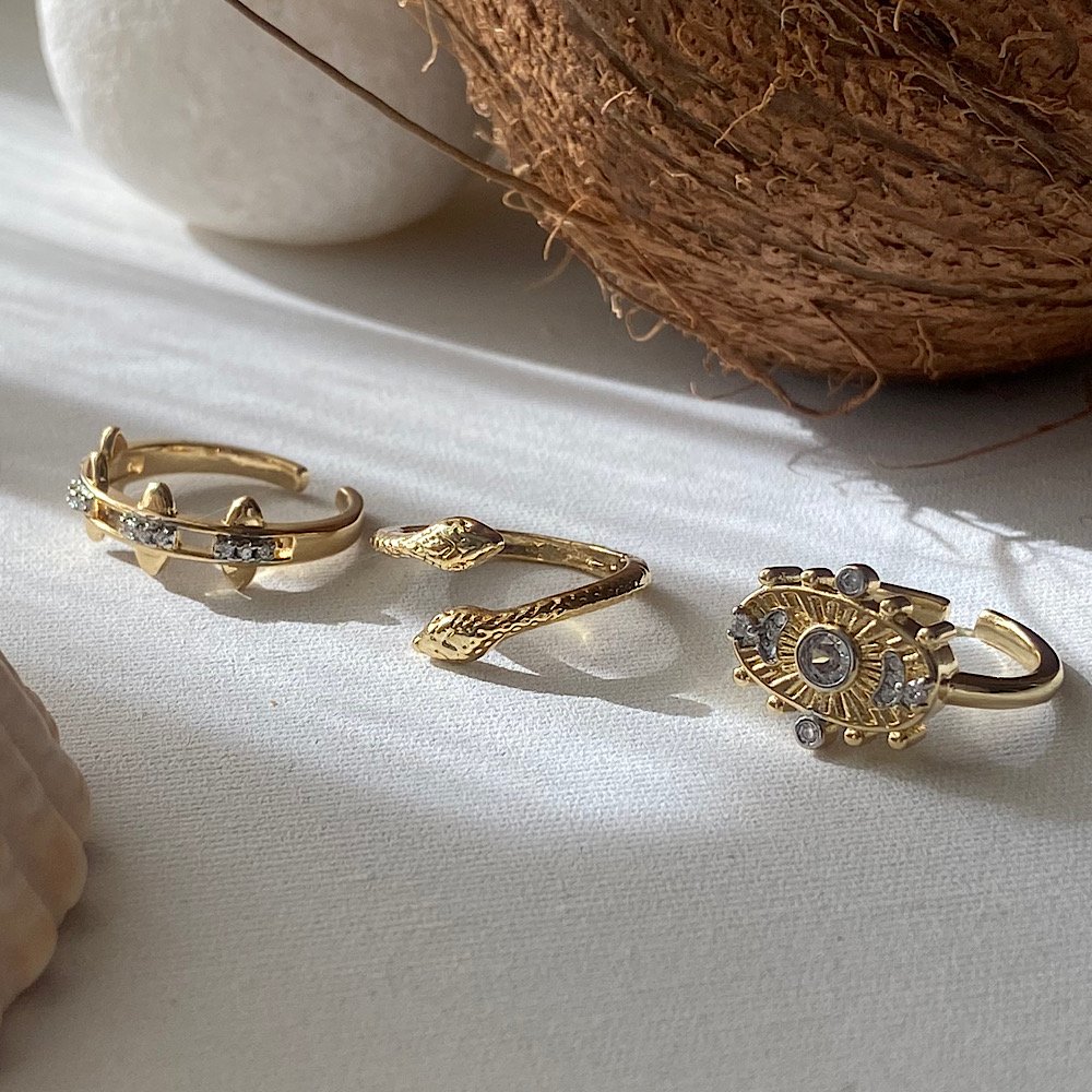 Sun and Moon Üçlü Yüzük Set