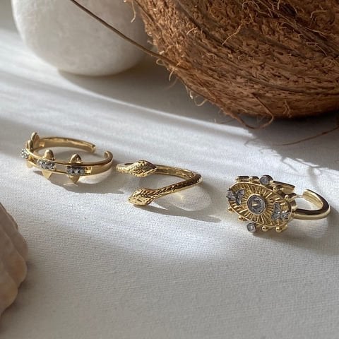 Sun and Moon Üçlü Yüzük Set