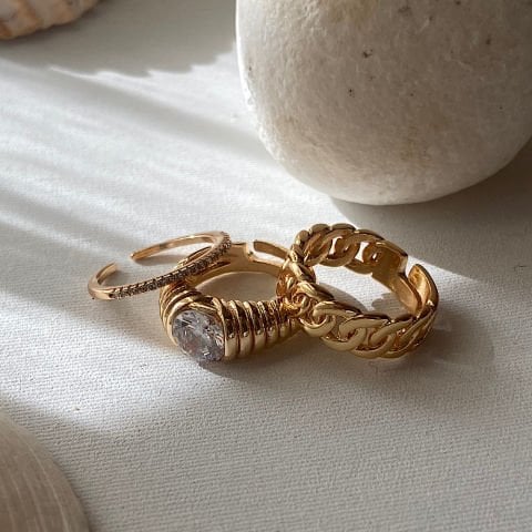 Caterpillar Üçlü Yüzük Set