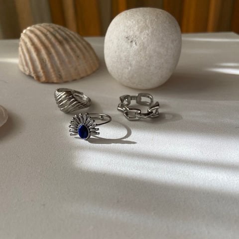 Vintage Üçlü Yüzük Set