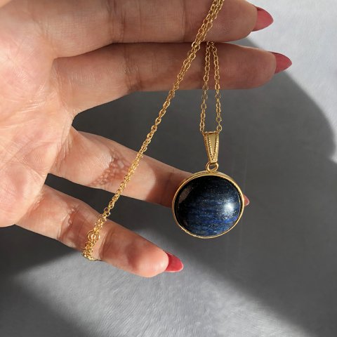 Lapis World Orta Boy Doğal Taş Kolye