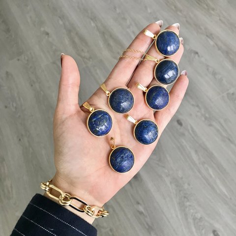 Lapis World Orta Boy Doğal Taş Kolye