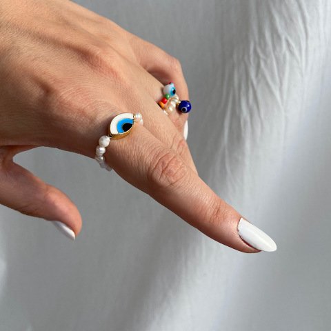 Giz Göz İnci Yüzük